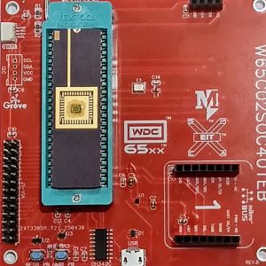 02TEB board with W65C02SOC that was taped out by Fort Lewis College as part of an educational license. 